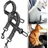 KARELLS Cintura Cani Auto, Cinture di Sicurezza per Cani, 2 Pezzi Cintura Sicurezza Cani, Guinzaglio Auto per Cani, Cinture Auto per Cani, per Tutte le Razze di Cani e Tipi di Auto, 52-88cm, Nero