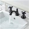 Kelelife Rubinetto Bagno Lavabo Tre Fori Rubinetto Miscelatore, Nero Opaco