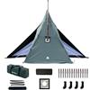 POMOLY Yarn Plus, tenda da campeggio calda, tenda da stufa in tela con martinetto per stufa e mezza tenda interna per 2-4 persone, escursionismo