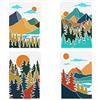 FINGERINSPIRE 4 stencil Boho Forest Mountain Landscape 29,7 x 21 cm grande paesaggio naturale modello tramonto alba pittura per parete pavimento decorazione