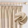 Woaboy Tende per Interni Lino con Fettuccia Tende Moderne Traslucido Decorative per Soggiorno Camera da Letto Finestra 2 Pezzi 140x280cm Beige