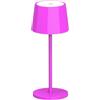 Wilmà Mini Lampada da Tavolo Design Senza Fili Impermeabile IP54 in Alluminio Autonomia 5 Ore, Lampada Dimmerabile Led Ricaricabile con Touch Control e Base Antiribaltamento (Fucsia)