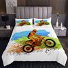 Loussiesd Set di trapunte per motocross tema sport estremi copriletto trapuntato per bambini ragazzi e ragazze acquerello motocross racer copriletto decorazione per moto bici 2 pezzi taglia unica170X230cm