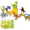 KSJEHW 10 Pezzi Puzzle Dinosauro 3D, Dinosauro 3D, Modello di Dinosauro, per Bambini Adulti, per momenti Divertenti tra Genitori e Figli, Festa per Bambini