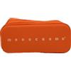 ASTUCCIO MONOCROMO 2 ZIP SILICONE E POLIESTERE COLORE ORANG