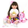 Bambola Reborn grande 60cm reale 60 Cm Emy mora - Demy Twins capelli lunghi