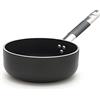 Pentole Agnelli ALSC2107SSPIC28 Linea Allblack 5mm Casseruola Bassa con Fondo a Induzione 10mm, 1 Manico Cool, 28 cm, Acciaio, Argento