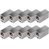 DIGITUS DN-93901 - Accoppiatore RJ45 Cat 5e - 10 pezzi - Prolunga cavo Lan - Connettore cavo di rete Cat5e - Compatibile PoE - Accoppiatore modulare - Per switch, DSL, modem, router, PC - Argento