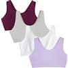 Fruit of the Loom Reggiseno Sportivo in Stile Canottiera, in Cotone, Grigio con Nero/Bianco/Nero, 40 (Pacco da 3) Donna