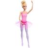 Barbie - Ballerina, bambola bionda con corpetto decorato a fiori e tutù viola rimovibile, braccia in posa da danza e scarpette da punta incluse, giocattolo per bambini, 3+ anni, HRG34