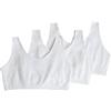 Fruit of the Loom Reggiseno Sportivo da Donna, Confezione da 3, Grigio Melange/Bianco/Bianco/Blu HTHR, 66