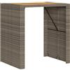 vidaXL AX Tavolo 105x80x110cm Polyrattan Grigio Acacia Legno Patio Giardino News 368697