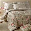 Caleffi 19394, Raso di Cotone Giardino Botanico Trapunta per Matrimoniale Letto, Taglia Unica