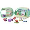 Peppa Pig Hasbro, Playset Caravan di Peppa, Giochi per Bambini e Bambine dai 3 Anni in Su, Roulotte con 3 Action Figure di Personaggi in Plastica e Accessori da Campeggio