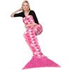 Kanguru Coperta coda da sirena, soffice plaid in pile per divano o letto, sacco a pelo per adulti, Lunga 200 cm, idea per regalo donna Natale o Compleanno, Lilla