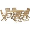 vidaXL AX Tavolo Pranzo 160x85x75cm 8 Sedie Rustico Pieghevoli Giardino Patio + 3214241