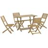 vidaXL AX Tavolo Pranzo 110x55x75cm 4 Sedie Rustico Pieghevoli Giardino Patio + 3214250