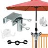 RCVEVCY Supporto per ombrellone da balcone, regolabile, per ombrellone da balcone, applicabile, diametro 25 - 38 mm, per ringhiera del balcone, per la massima larghezza