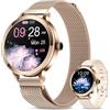 fitonyo Smartwatch Donna Chiamate Bluetooth,1.1" AMOLED Touchscreen Orologio Donna per 110+Sports Cardiofrequenzimetro SpO2 Sonno,IP68 Orologi Smartwatch per Android iOS oro rosa