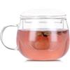 Wisebom Tazza da Tè con Colino Borosilicato Vetro, 350ml Bicchiere da Tè Tutto in Uno con Manico Trasparente e Coperchio Tazza da Tè con Colino Resistente al Calore per Tè Bevande Ice Coffee