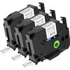 NineLeaf 3 pezzi compatibili per Brother HSe-241 HSe241 HS241 HS-241 - Tubi termorestringenti neri su bianco, 17,7 mm x 1,5 m per etichette P-touch PT-D600 P700 P750W E550WVP 9700PC E300VP P900W