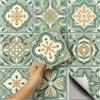 CHGCRAFT 36 Pezzi Adesivi per Piastrelle Verde e Giallo Guscio 10x10cm Adesivi da Parete Impermeabili Rimovibili in PVC Adesivi per Piastrelle Decorativi per Cucina Bagno Parete Tavolo Ufficio