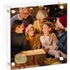AMEITECH Cornice per foto in acrilico 15x15 cm, cornice per foto trasparente bifacciale senza cornice con display magnetico da tavolo in acrilico, cornice in lucite con confezione regalo - 1 confezione