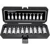 HASKYY Set di chiavi a bussola XZN multi-dente con bit 1/2, 10 pezzi, M4, M5, M6, M8, M9, M10, M12, M14, M16, M18