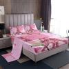 Homewish Set di lenzuola per ragazze con Torre Eiffel, romantiche rose floreali, set di lenzuola per letto matrimoniale, grazioso stile principessa dei cartoni animati, per donne e bambini,