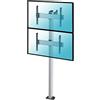 KIMEX 031-1201K3 Supporto a pavimento per 2 TV LCD LED 40-65 da avvitare, Altezza 240 cm,