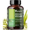 VEGÁGENO VEGAGENO Omega 3 Vegan - Olio di alghe 2000 mg di origine vegetale con 600 mg di DHA e 300 mg di EPA per dose giornaliera - 120 capsule - Senza glutine - Non OGM - In forma di Trigliceride