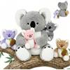 OUOZZZ 30cm Koala Peluche con Bambino Koala Peluche con 4 Cuccioli di Koala - Regalo Giocattoli Regalo per Ragazze Ragazzi Bambini Piccoli