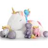 MorisMos Unicorno Peluche Gigante, 55cm Mamma Unicorno con 4 Kawaii Bambino, Bianca Peluche Regalo per Bambino Natale Compleanno San Valentino