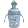 Suavinex, Tazza evolutiva con beccuccio Rigido Antigoccia e Tappo Protettivo, Bicchiere Antigoccia, 200 ml, bimbi +6 Mesi, Lavabile in Lavastoviglie, My Family Blu