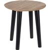 MIJOMA Tavolino piccolo in legno, tavolino da caffè con gambe nere, rotondo, 30 x 30 cm, minimalista, stile scandinavo, per soggiorno, camera da letto, colore naturale/nero