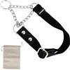 AVANZONA Martingale Collare Semistrozzo per Cani con Catena e Pelle. Addestramento. L. Nero & Nero