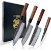MITSUMOTO SAKARI Set di 4 Coltelli da Cucina Giapponesi