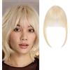 SEGO Clip in Bangs capelli veri, 1 clip in frangia, estensione naturale, biondo platino, 9 g