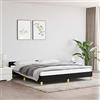 TREISL Struttura Letto con Testiera in Tessuto, Legno Multistrato 180x200 cm Nero Matrimoniale Moderno Base Giroletto con Doghe in Compensato