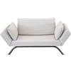 Deshome Smart - Divano letto 2 posti con letto singolo 80x200 cm braccioli reclinabili fino a 3 posti clic clac, tessuto Idrorepellente sfoderabile, materasso Waterfoam, Made in Italy (Bianco crema)
