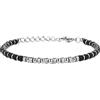 GAVU Bracciale di Perline di Pietre Nere Onice Opaco Ematite e Acciaio Inossidabile da Uomo