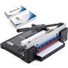 CGOLDENWALL Taglierina per Carta Industriale A4/320mm Ghigliottina con 400 Fogli/4cm Capacità, Solida Costruzione Acciaio, Con Posizionamento della Linea Rossa, per Ufficio, Fotocopiatrice, Tipografia