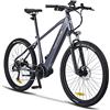 nakxus Bicicletta elettrica elettrica elettrica 27M202, 27,5, motore centrale, portata massima fino a 150 km, mountain bike off-road con Shimano a 9 marce, City EBike da uomo e da donna