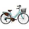 MADICKS Bicicletta Donna da Passeggio Olanda Misura 26 Bici da città Vintage retrò con Cestino Tiffany - Turchese Con Cambio City bike (Cestino in Vimini)