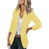 OMZIN Donna Blazer Manica Lunga Leggero Aperto Anteriore Business Giacca Lavoro Ufficio Blazer Giallo XL