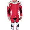 BI ESSE - Tuta da MINIMOTO per bambino in pelle e tessuto professionale, completa di protezioni CE (Rosso/Bianco, M (8-9 anni))