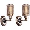 Luling Lampada da parete Industriale 2 Pack, lampada da parete d'interni d'epoca a rete metallica Steampunk LULING Steampunk, zoccolo regolabile per garage Gate Gate Porch Hallway (NO Bulb）