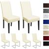 BalladHome Coprisedie con schienale 6 pezzi Elasticizzato Copertura della sedia bi-elastico per una misura universale, Coppia spandex Coprisedia molto facile da pulire e di lunga durata (6 Pezzi, Crema beige)