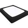 PiccoCasa Copertura a molle in tessuto elasticizzato avvolgente su 4 lati, senza pieghe, per la casa, coprimaterasso elastico per materassi fino a 35,6 cm, nero king size
