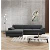 DOMO. collection DOMO Collection Divano angolare Nika, divano con funzione di sonno a forma di L, angolo moderno, divano ad angolo, divano letto, 277 x 156 x 78 cm (larghezza x profondità x altezza), grigio